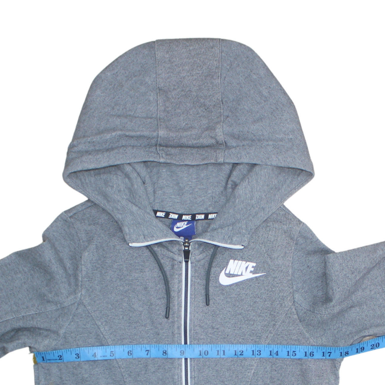 Nike Womens Grey Full Zip Hoodie XS Cotton Blend Sportswear