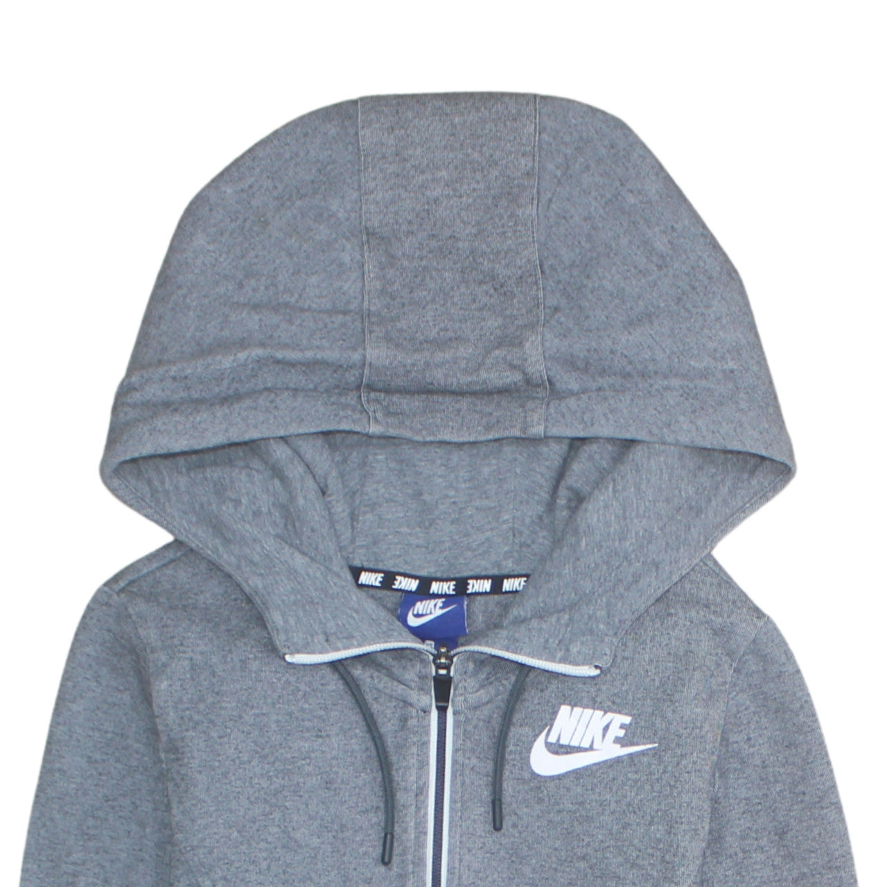 Nike Womens Grey Full Zip Hoodie XS Cotton Blend Sportswear