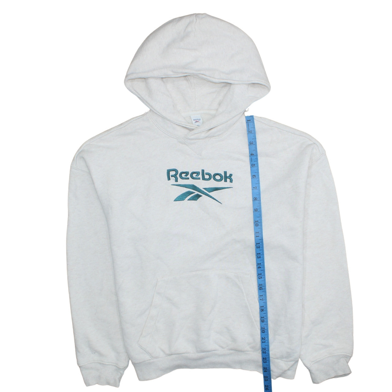 Reebok Women's White Pullover Hoodie Sweatshirt Size M Logo Style