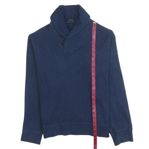Ralph Lauren Men’s Blue Cotton Henley Jumper L Long Sleeve