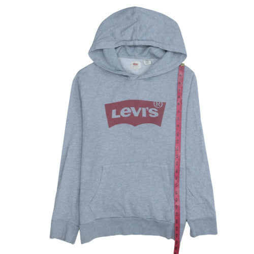 Levi's Men's Grey Pullover Hoodie M Regular Fit Logo Sweatshirt