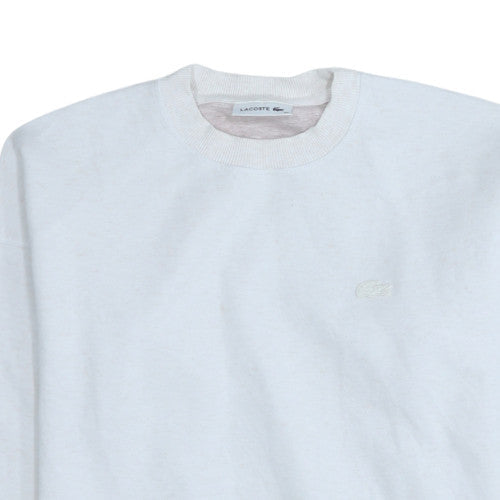 Lacoste Men's White Crew Neck Cotton Blend Pullover Sweatshirt M