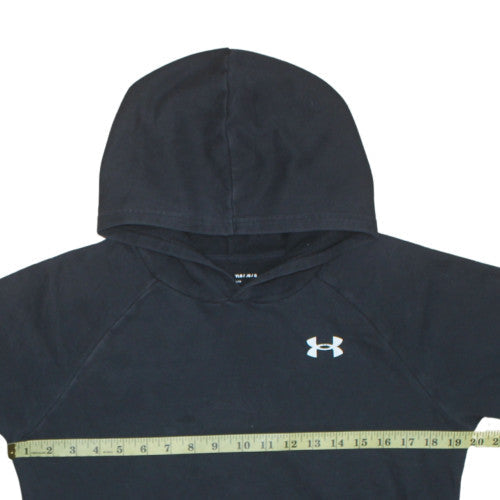 Under Armour Boys Black YLG Pullover Hoodie Loose Fit Fleece Sweatshirt