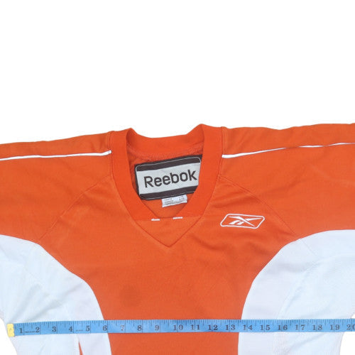 Reebok Boys Orange 3/4 Sleeve Football Jersey Top Size L