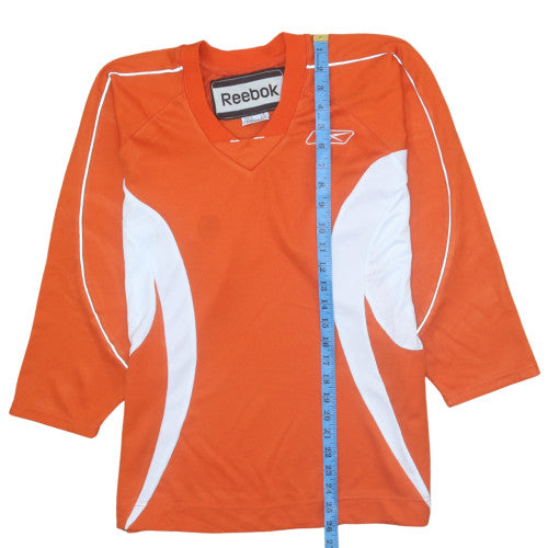 Reebok Boys Orange 3/4 Sleeve Football Jersey Top Size L