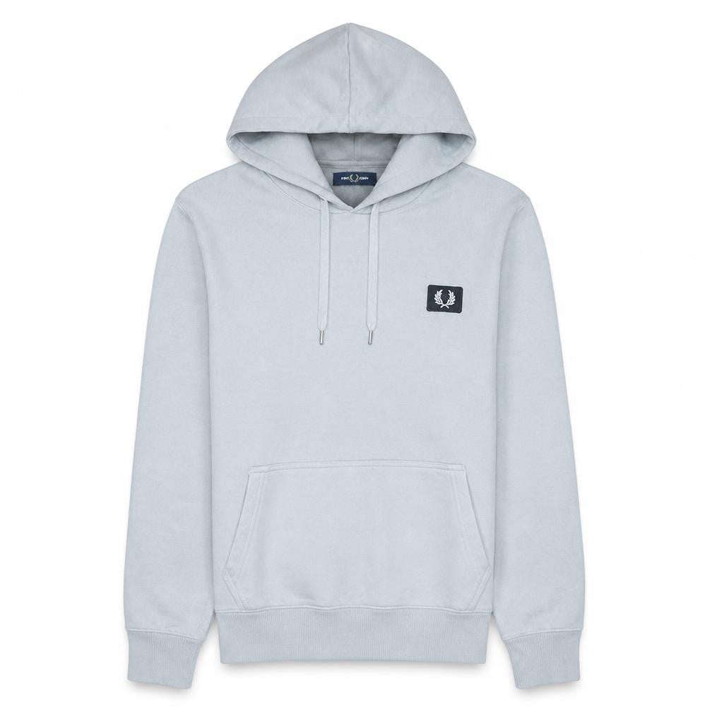 Fred Perry Men's Light Grey Hoodie Small Pullover Cotton Blend