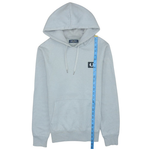Fred Perry Men's Light Grey Hoodie Small Pullover Cotton Blend