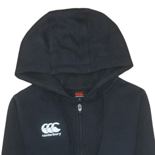 Canterbury Womens Black Size 6 Full Zip Hoodie Sweatshirt