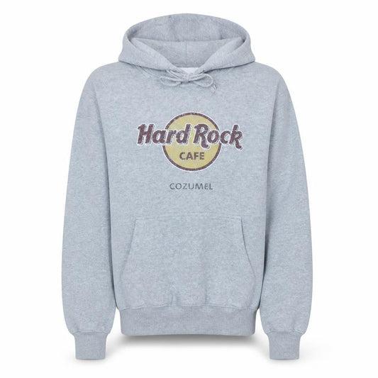 Hard Rock Cafe Women’s Grey Pullover Hoodie Small Cotton Blend Cozumel