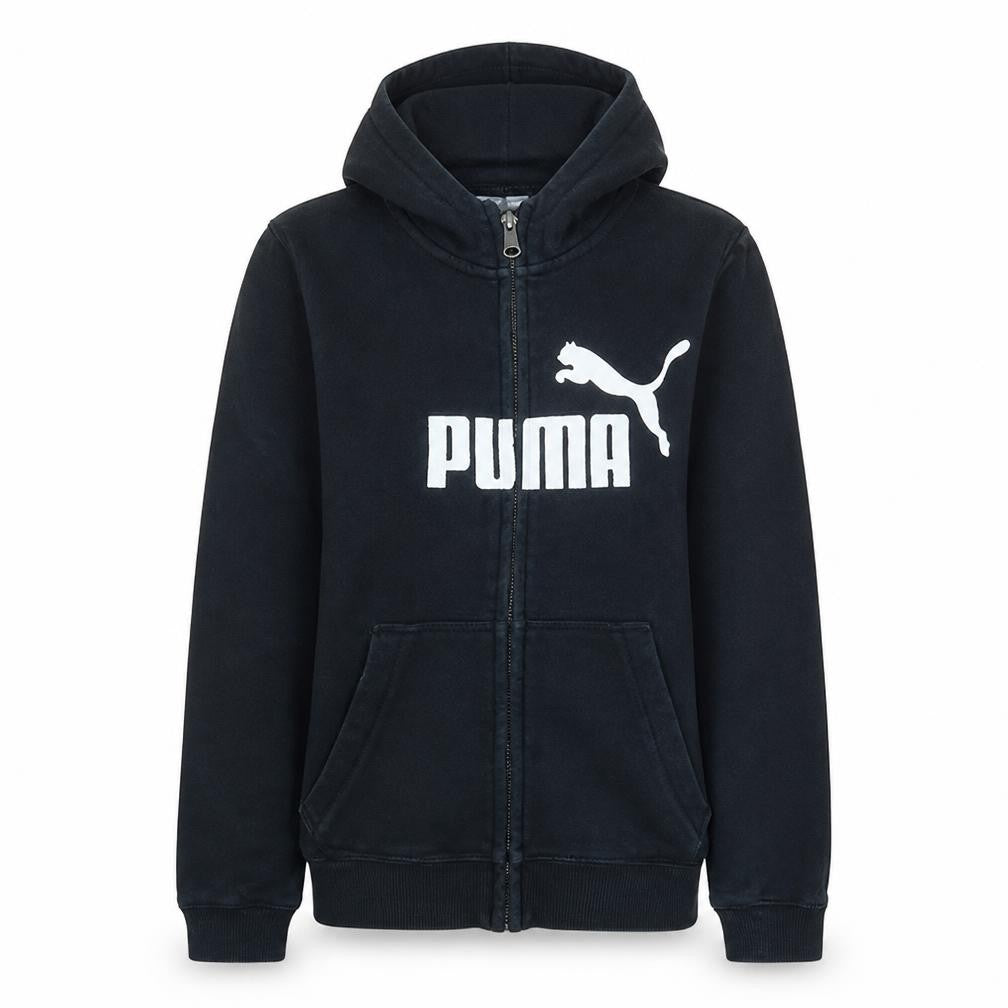 Puma Boys Black Full Zip Hoodie 12 Years Hooded Sweatshirt