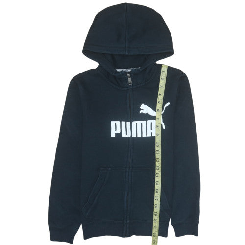 Puma Boys Black Full Zip Hoodie 12 Years Hooded Sweatshirt