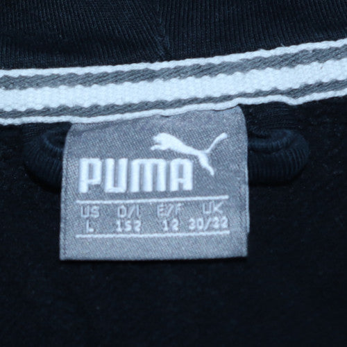 Puma Boys Black Full Zip Hoodie 12 Years Hooded Sweatshirt
