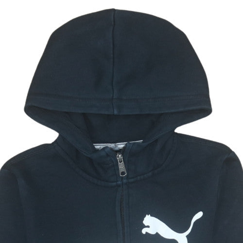Puma Boys Black Full Zip Hoodie 12 Years Hooded Sweatshirt