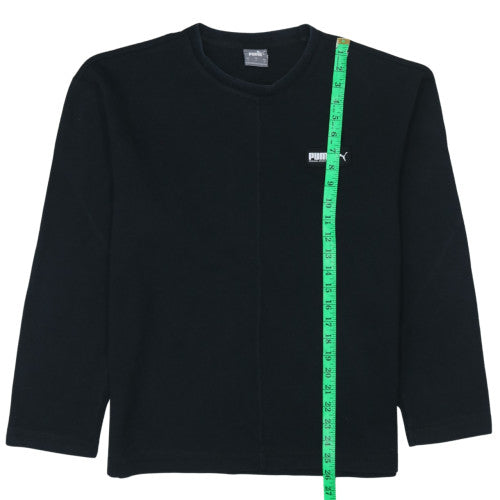 Puma Men's Black Small Fleece Pullover Sweatshirt Regular Fit