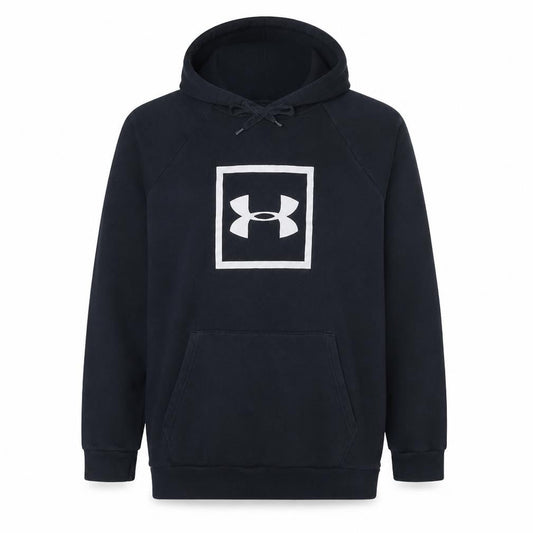 Under Armour Men Blue Pullover Hoodie L Fleece Logo Sportswear