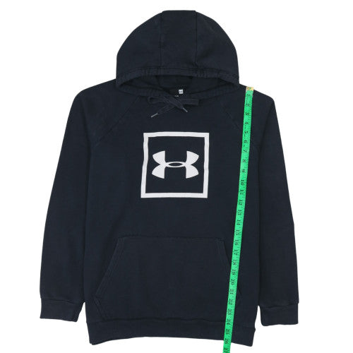 Under Armour Men Blue Pullover Hoodie L Fleece Logo Sportswear