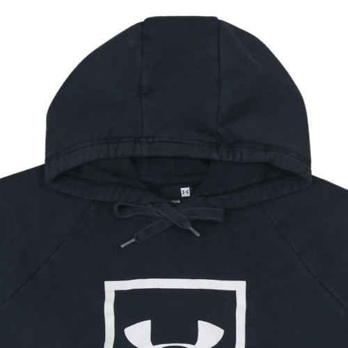 Under Armour Men Blue Pullover Hoodie L Fleece Logo Sportswear