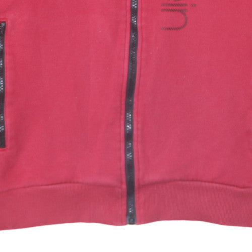 Calvin Klein Men's Red Full Zip Hoodie M Logo Fleece Sweatshirt