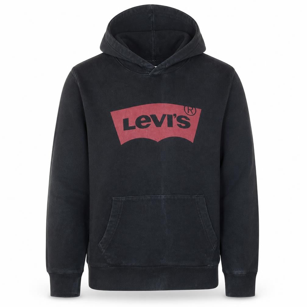 Levi's Men's Black Medium Pullover Hoodie with Logo Print