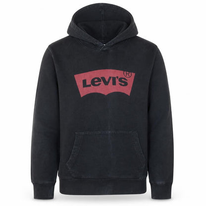 Levi's Men's Black Medium Pullover Hoodie with Logo Print