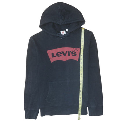 Levi's Men's Black Medium Pullover Hoodie with Logo Print