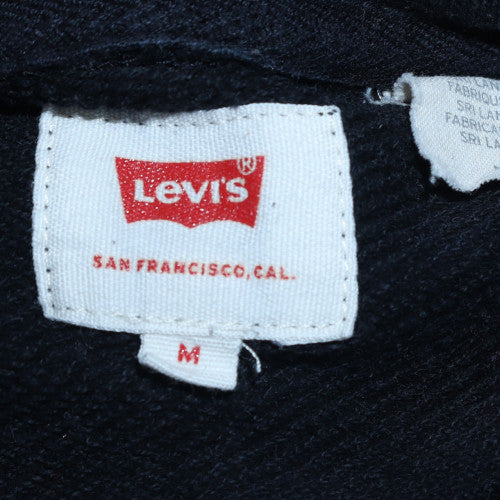 Levi's Men's Black Medium Pullover Hoodie with Logo Print