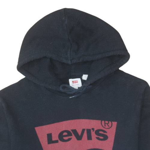 Levi's Men's Black Medium Pullover Hoodie with Logo Print