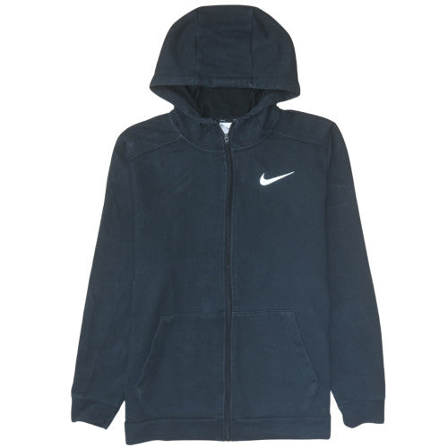 Nike Men’s Black Full Zip Hoodie L Sports Dri-FIT Cotton Blend