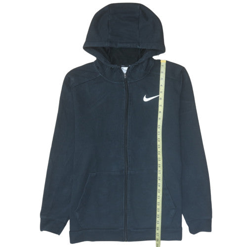 Nike Men’s Black Full Zip Hoodie L Sports Dri-FIT Cotton Blend