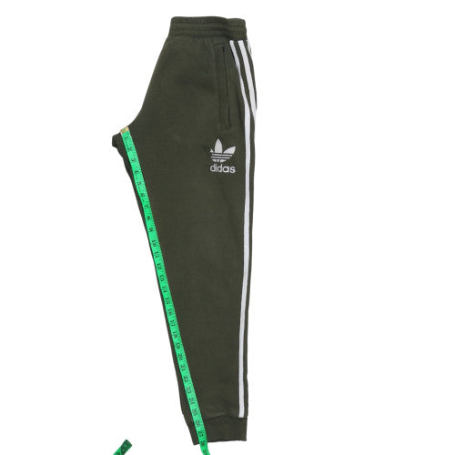 Adidas Men's Green Jogger Sweatpants S Regular Fit Logo Stripe