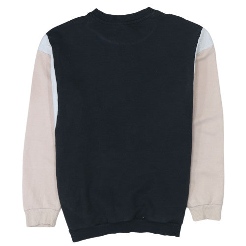Adidas Womens Black Colourblock Crew Neck Pullover Sweatshirt Size XS