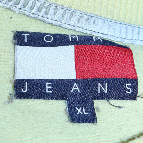 Tommy Jeans Women's Yellow XL Crew Neck Logo Sweatshirt