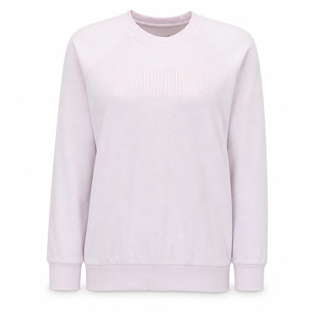 Puma Women's Pink Crew Neck Long Sleeve Pullover Sweatshirt Size 10