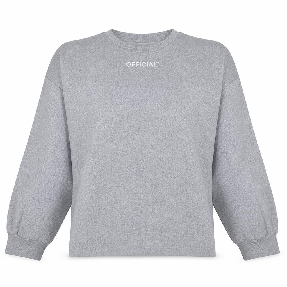 Boohoo Womens Grey Crew Neck Official Logo Sweatshirt Size 12