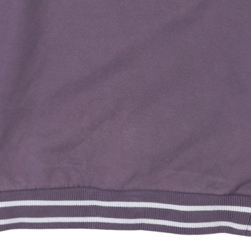 Fila Women Purple Crew Neck Sweatshirt S Logo Cotton Blend Casual