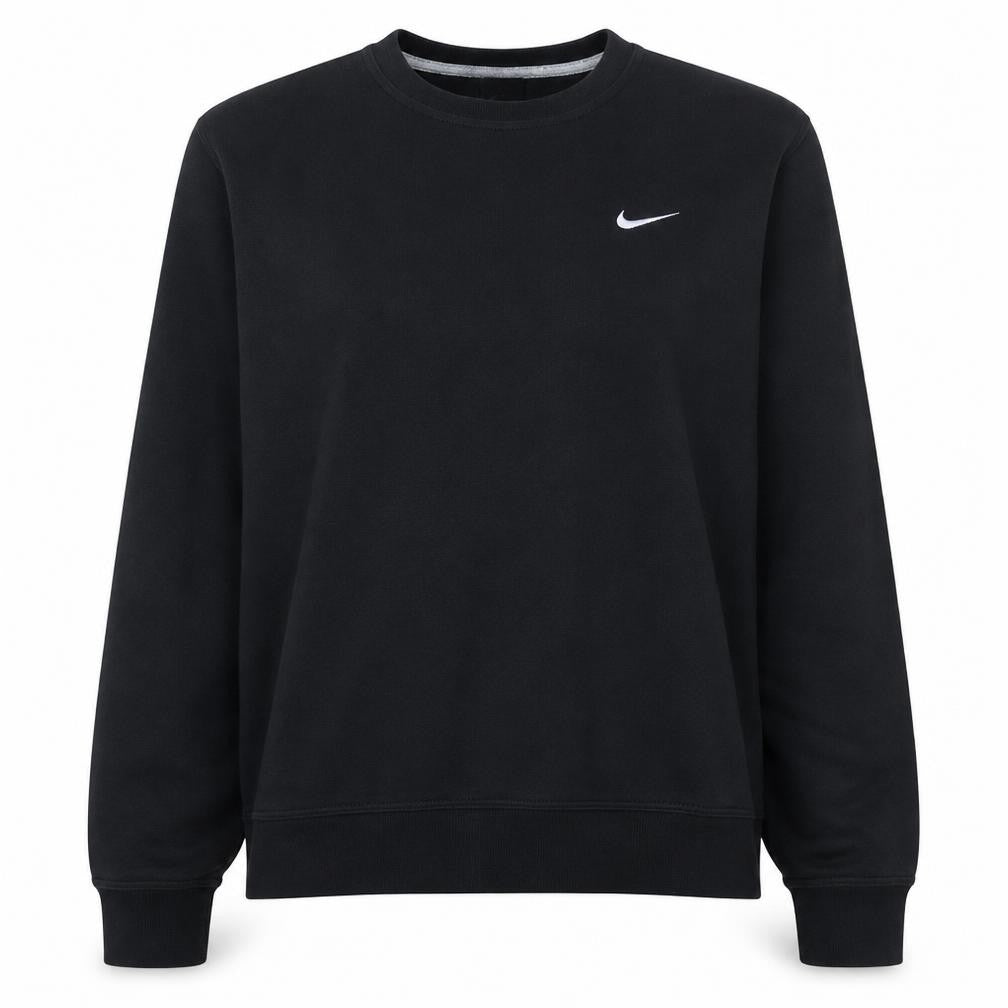 Nike Women's Black Pullover Sweatshirt L Fleece Crew Neck Logo