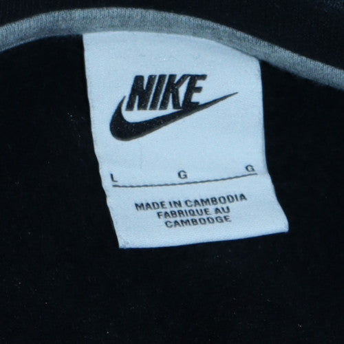 Nike Women's Black Pullover Sweatshirt L Fleece Crew Neck Logo