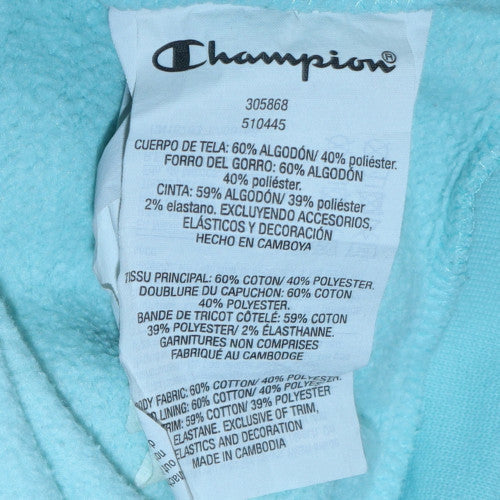 Champion Girls Blue Pullover Hoodie 13-14 Years Regular Fit Cotton Blend