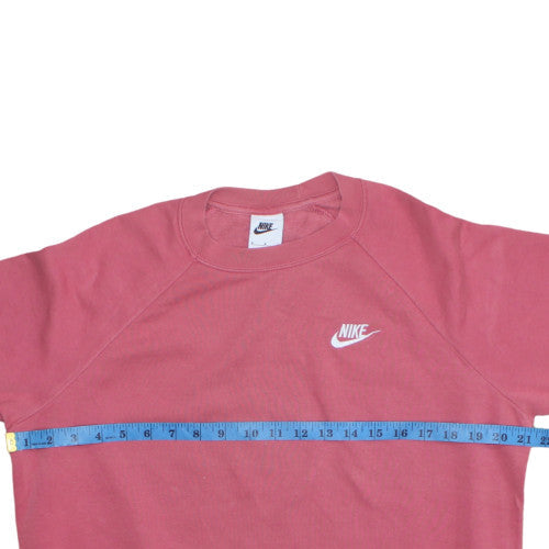 Nike Womens Pink Crew Neck Pullover Sweatshirt Size M Cotton Blend