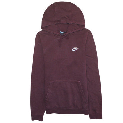 Nike Men's Maroon Pullover Hoodie XS Cotton Blend Logo Sweatshirt