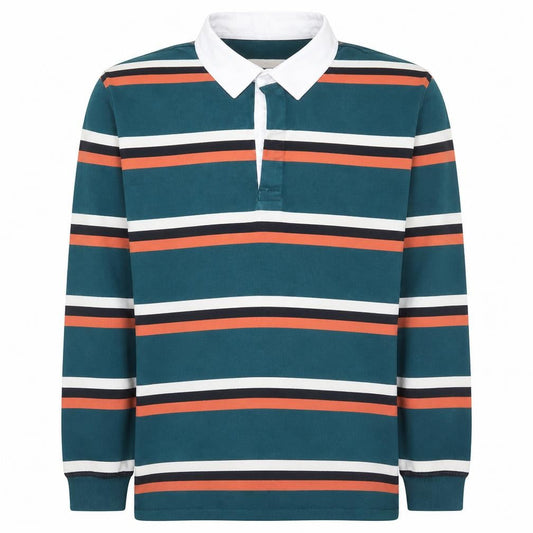 Zara Men's Multicoloured Striped Collared Henley Sweatshirt M