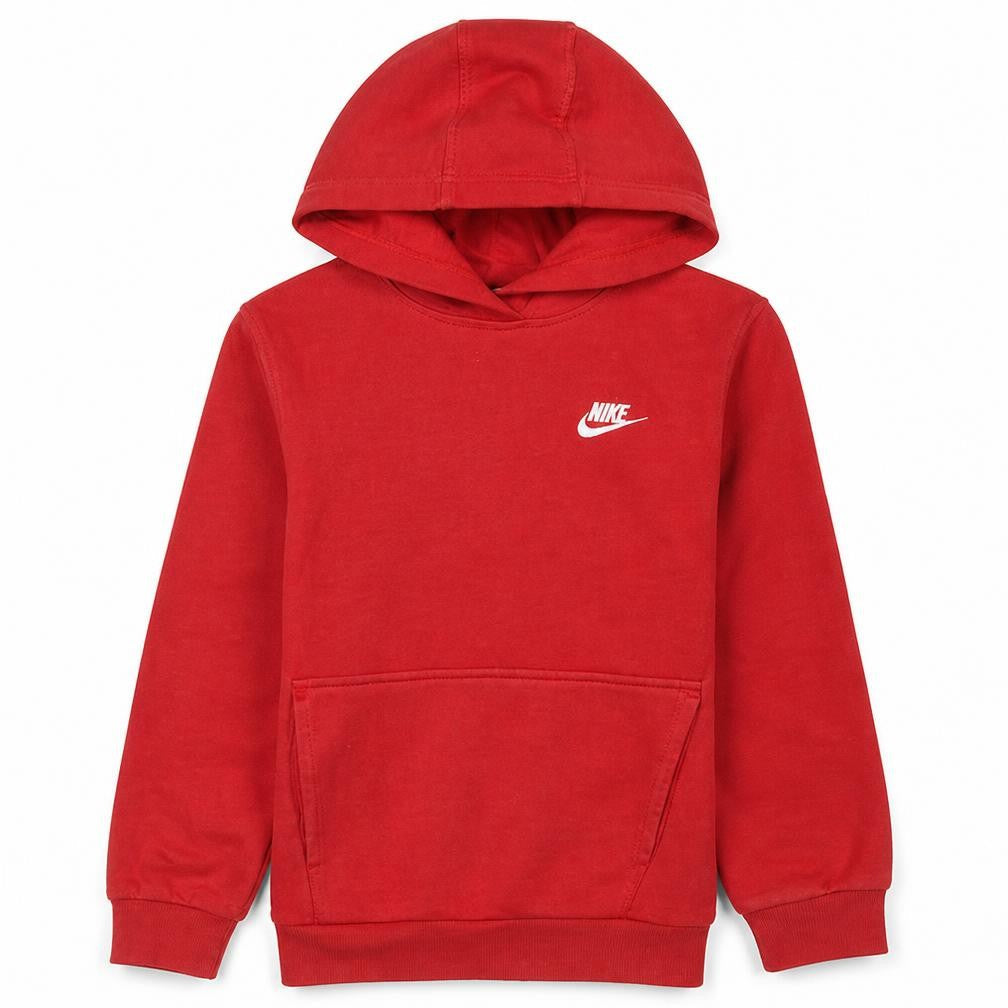 Nike Boys Red Pullover Hoodie Sweatshirt M 13-14 Years Fleece Logo
