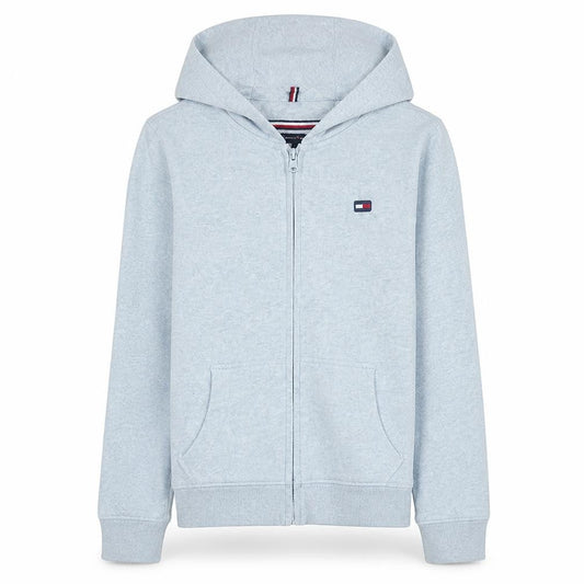 Front view of Tommy Hilfiger boys’ grey full zip hoodie 11-12 years cotton blend