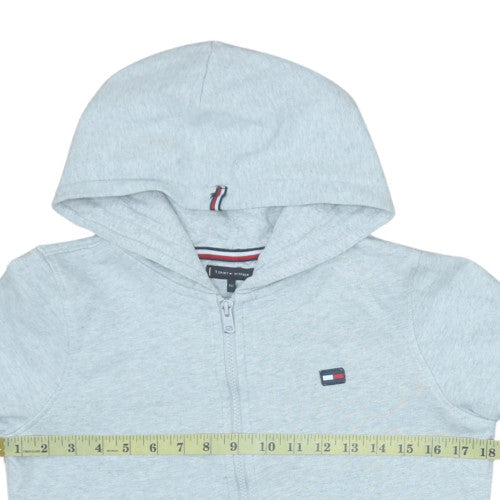 Tommy Hilfiger Boys Grey Full Zip Hoodie 11-12 Years Cotton Blend