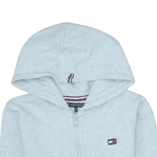 Tommy Hilfiger Boys Grey Full Zip Hoodie 11-12 Years Cotton Blend