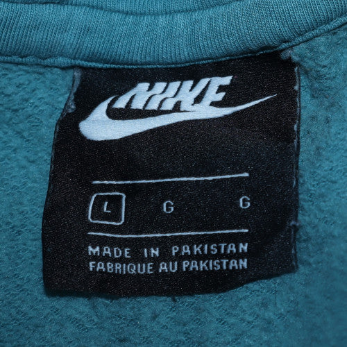Nike Womens Blue Pullover Hoodie Size L Cotton Blend Casual