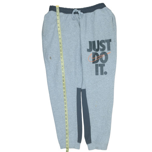 Nike Mens Grey Jogger Sweatpants L Fleece Activewear Tapered Fit
