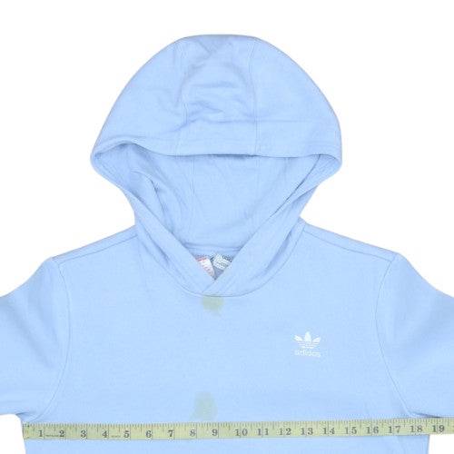 Adidas Girls Blue Pullover Hoodie Size 14 Years Fleece Logo Hooded Sweatshirt