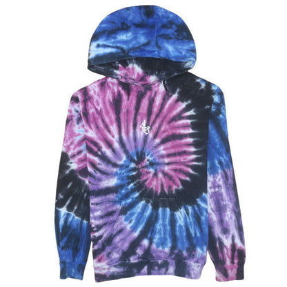 Additional front view of Sonneti boys’ multicoloured tie-dye pullover hoodie 13-15 years