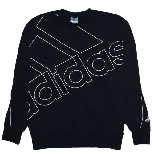 adidas Men's Black Pullover Sweatshirt M Regular Fit Crew Neck